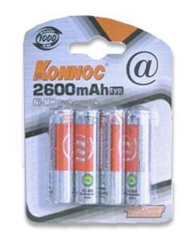 Konnoc AA.HR6 NIMH-2600mA. Επαναφορτιζόμενες μπαταρίες