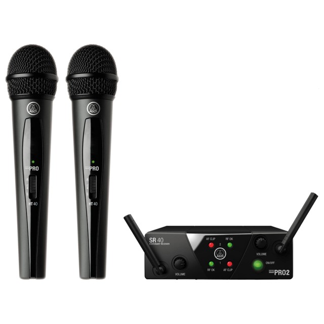 AKG WMS 40 MINI2 VOCAL WIRELESS HAND SYSTEM WITH 2 MICROPHONES