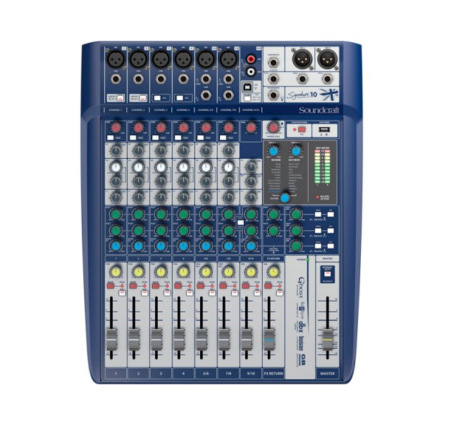 Soundcraft SIGNATURE 10 Mixer 6CH mono e 2CH stereo con preamplificatori microfonici della serie Ghost