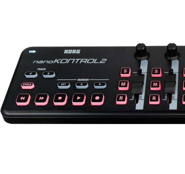 Controlador KORG NANOKONTROL 2 USB Midi, 8 deslizadores 24 teclas, en color negro