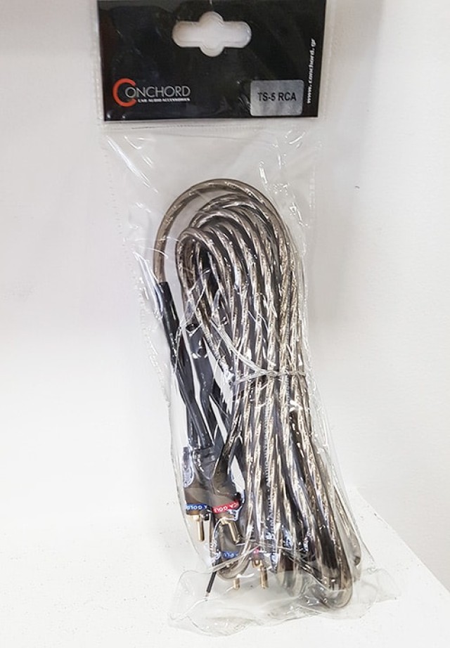 Cable Conchord TS-5 2 x RCA macho - 2 x RCA macho de 5 m con control remoto