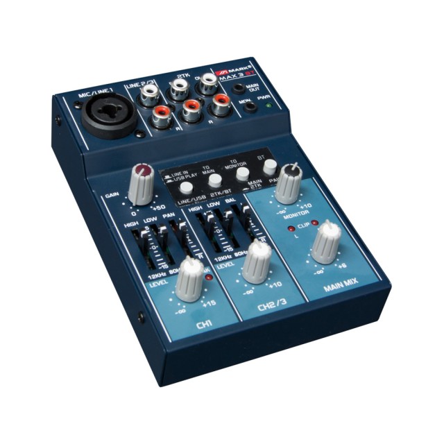 Consola de audio de 3 canales MARK MAX 3 BT con Bluetooth