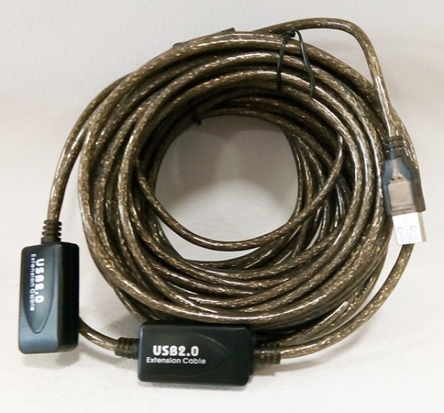 POWERTECH CAB-U056 USB 2.0 macho - hembra cable de 25 m con amplificador