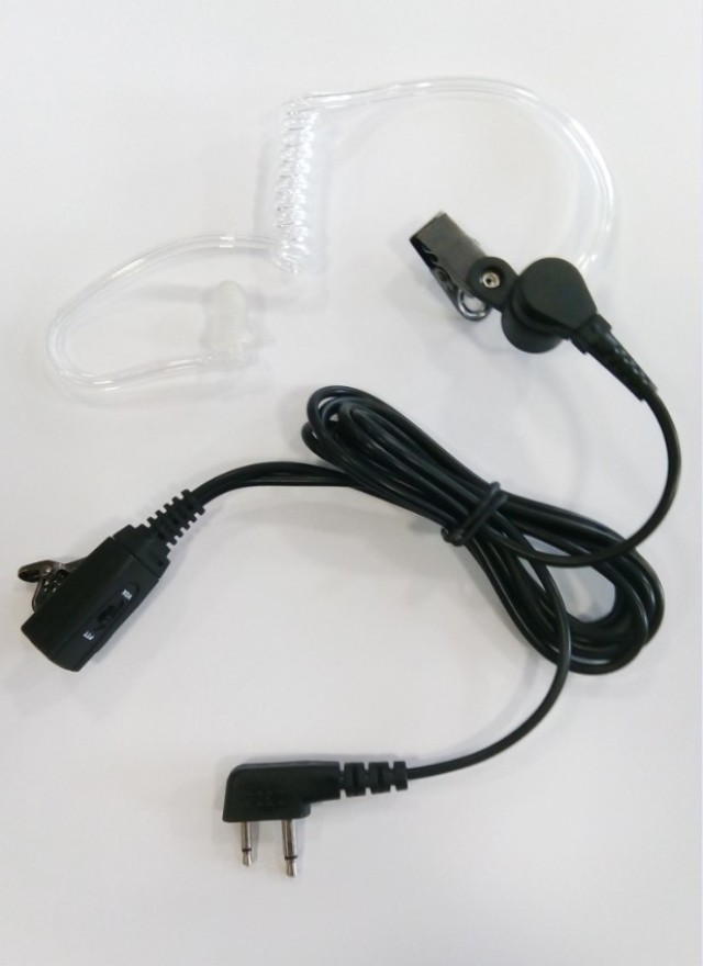 Talkline TA-1702-LMD Microfono in silicone con tasto PTT e tubo auricolare a spirale trasparente 2-Pin Midland