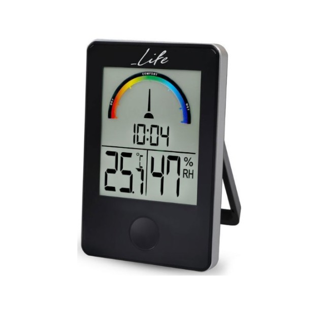 LIFE WES-100 Ψηφιακό Θερμόμετρο και Υγρόμετρο Εσωτερικού χώρου με Ρολόι