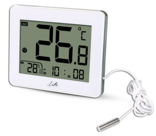 LIFE WES-202 Ψηφιακό Θερμόμετρο Εσωτερικής και Εξωτερικής Θερμοκρασίας με Ενσύρματο Αισθητήρα