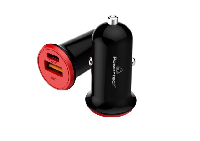 POWERTECH PT-713 Car Charger 1x USB & 1x Type-C 3A