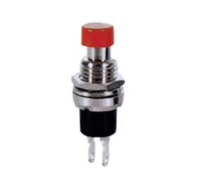 PUSH BUTTON ON ROUND Φ7 METAL PBS-10B-2 RED JTG