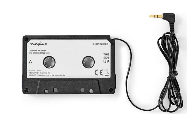 NEDIS ACON2200BK - 0319 Cassetta adattatore con spina da 3,5 mm per lettore di cassette per auto