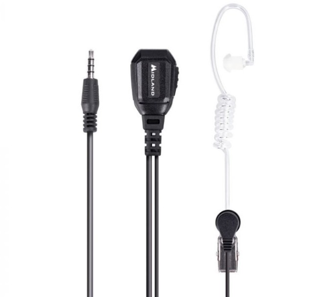 Midland MA31-777 PRO (C1438) Pneumatic Earphone 'Ear Tube' & Microphone with Plug 1 pin