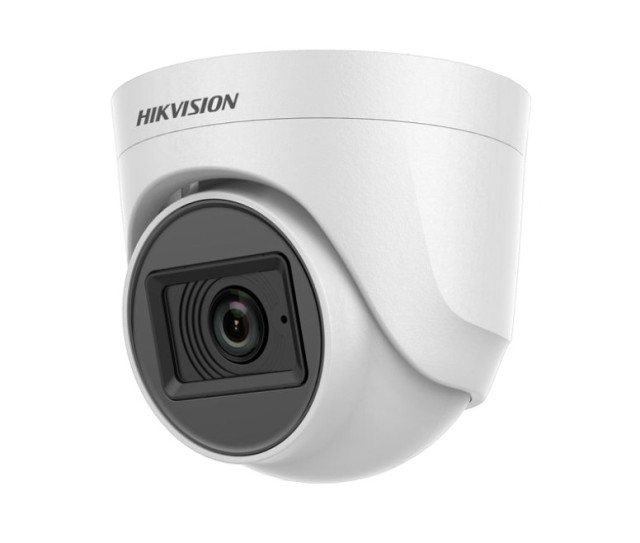 Hikvision DS-2CE76H0T-ITPFS Cámara HDTVI 5MP Linterna 2.8 mm, micrófono - Audio por cable coaxial