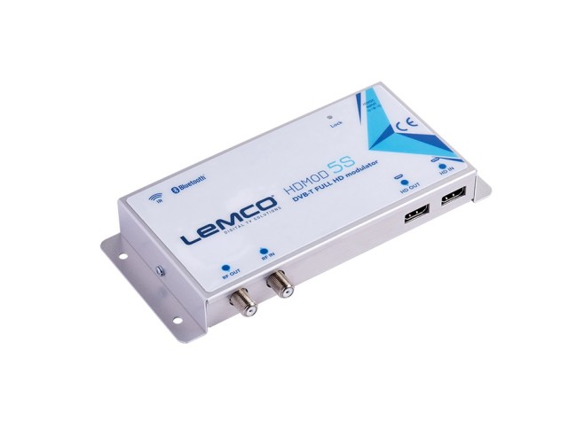 LEMCO HDMOD-5S Digitaler Modulator HDMI Full-HD in HF DVB-T, HF Durchschleif + IR TX