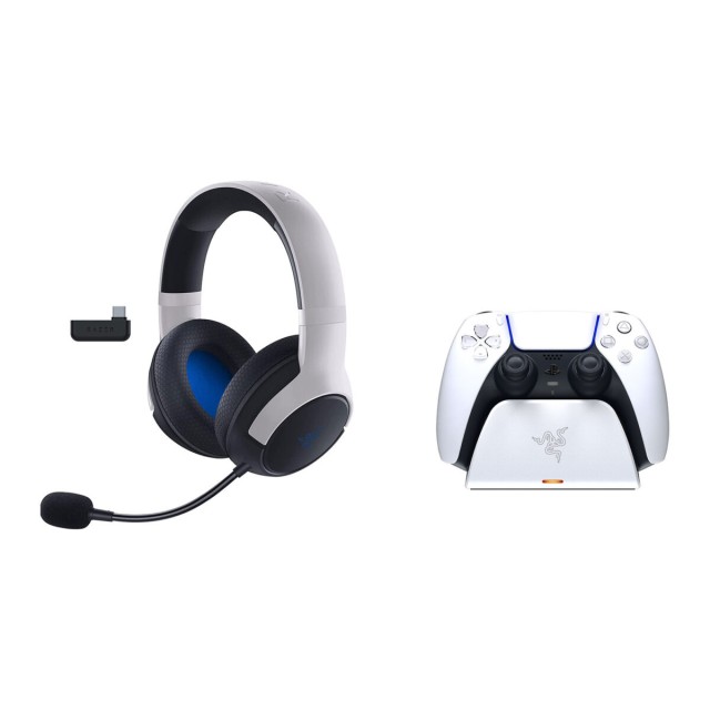 Razer Legendary Duo Bundle for PlayStation – Kaira Wireless Headset and Quick Charging Stand for PS5
