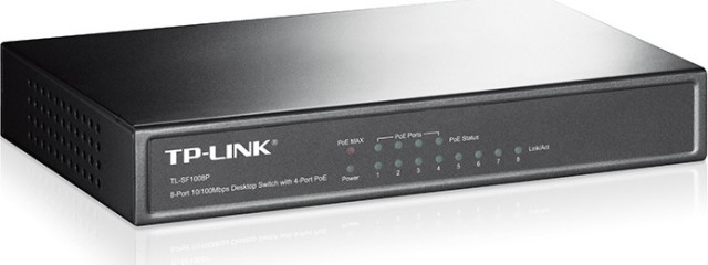 Switch PoE L1008 non gestito TP-LINK TL-SF4P v2 con 8 porte Ethernet