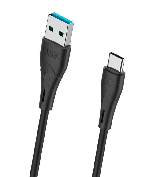 CELEBRAT Cable USB-C a USB CB-18T, 15W 3A, 480Mbps, 1m, negro