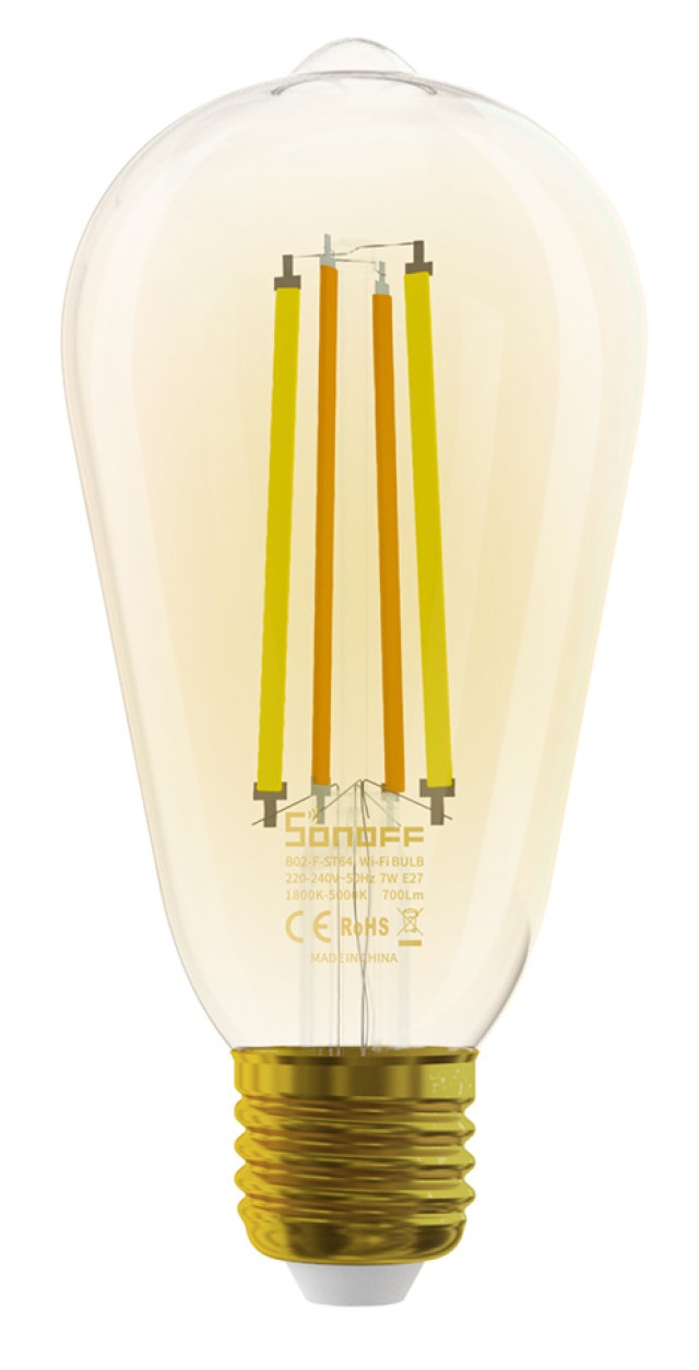 SONOFF B02-F-ST64 Smart LED Filament lamp, Wi-Fi, 7W, E27, 1800K-5000K