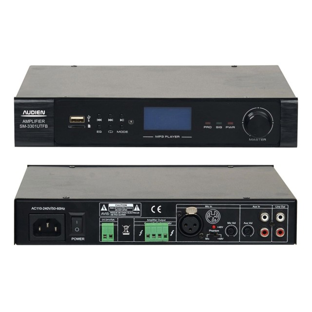 SM-3301UTFB ΜΙΚΡΟΦΩΝΙΚΟΣ ENIΣΧΥΤΗΣ ΜΕ ΤΑΣΗ ΤΡΟΦΟΔΟΣΙΑΣ 220V & 24VDC