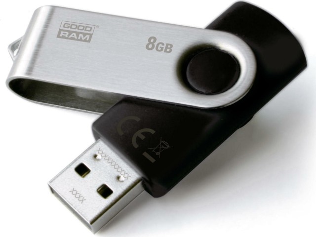 Chiavetta USB Goodram UTS2 8 GB USB tipo A 2.0 Nero, Argento (UTS2-0080K0R11)