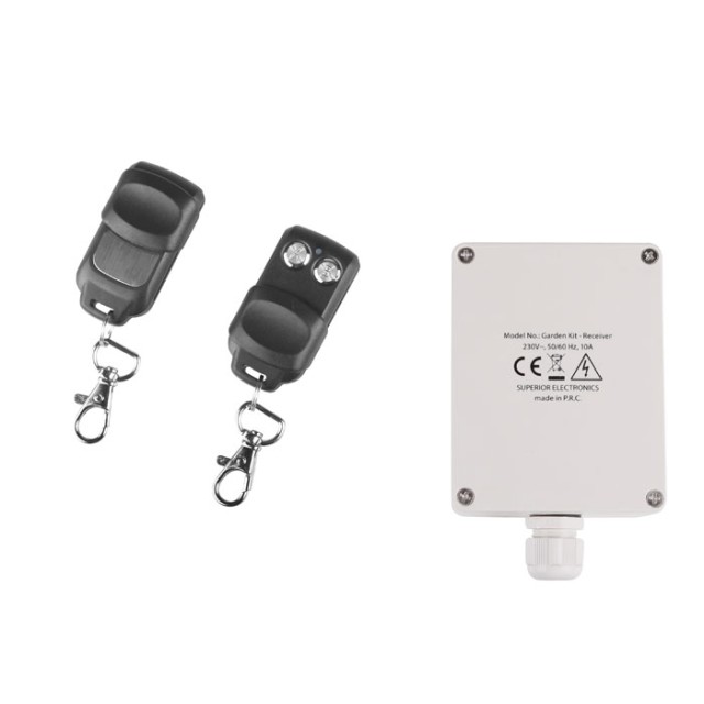 KIT RECEPTOR DE JARDIN SUPERIOR CON 2 REMOTOS 433,92MHz