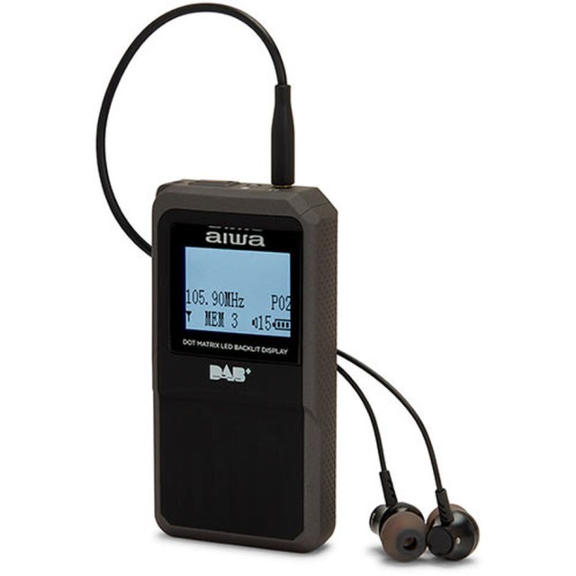 AIWA POCKET DIGITAL RADIO WITH DAB+ AND EARPHONES BLACK RD-20DAB/BK