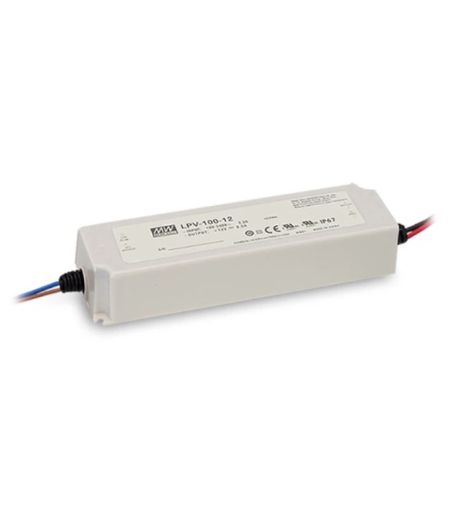 ΤΡΟΦΟΔΟΤΙΚΟ LED 102W/12VDC/8.5A IP67 LPV-100-12 MEAN WELL