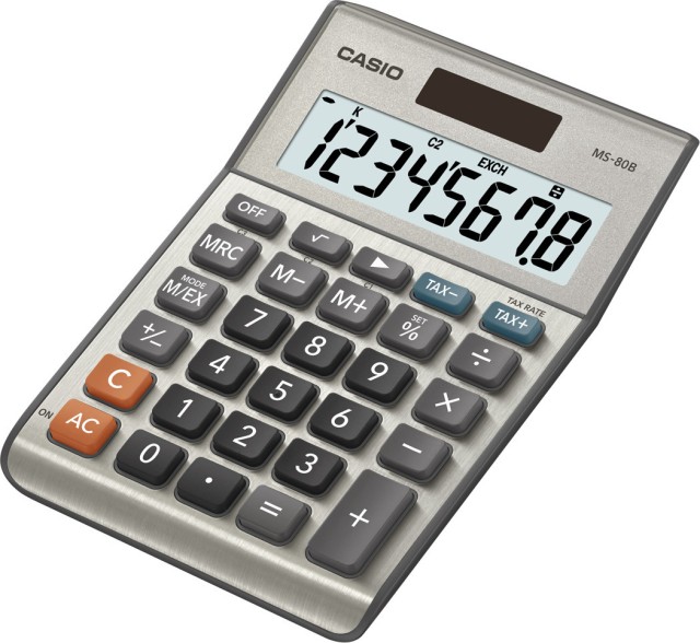 Calcolatrice contabile Casio MS-80B 8 cifre in colore argento