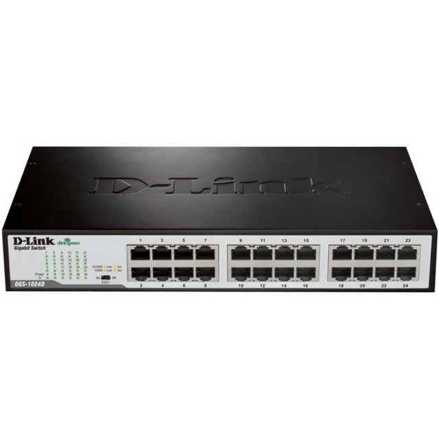 D-LINK DGS-1024D GIGABIT ETHERNET 24-PORT SWITCH (RACKMOUNT)