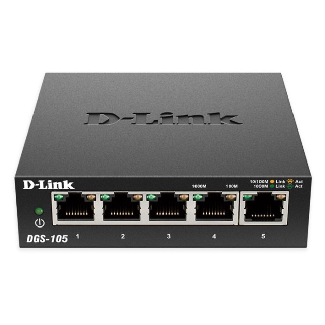 D-LINK DGS-105 GIGABIT 5-PORT UNMANAGED SWITCH