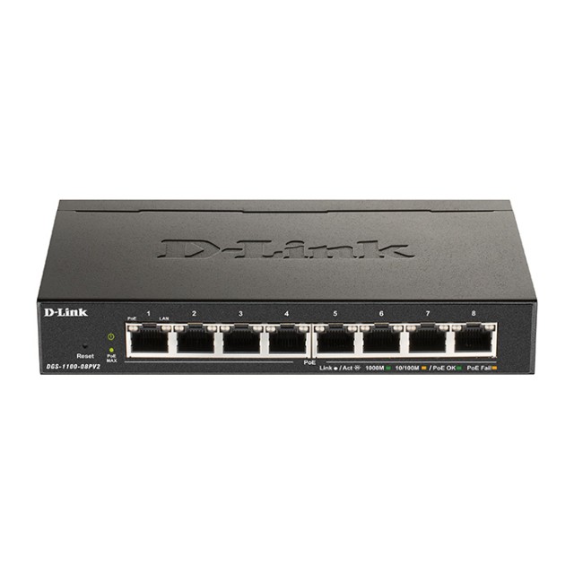 D-LINK DGS-1100-08PV2 8-PORT GIGABIT PoE SMART MANAGED SWITCH