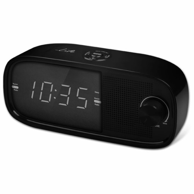 LIFE RAC-002 RADIO ALARM CLOCK WITH LED DISPLAY, BLACK