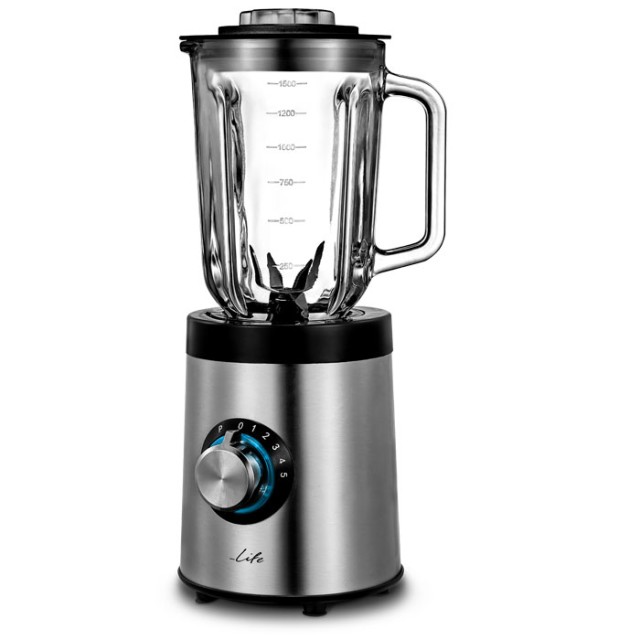 LIFE VELOCE Μπλέντερ με γυάλινη κανάτα 1.5L, 800W.