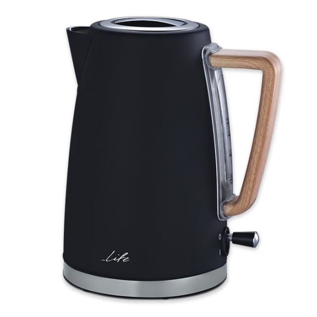 LIFE Ritz Black Βραστήρας Νερού 1.7L 2200W Premium Design με 360° Βάση και Φίλτρο Αλάτων