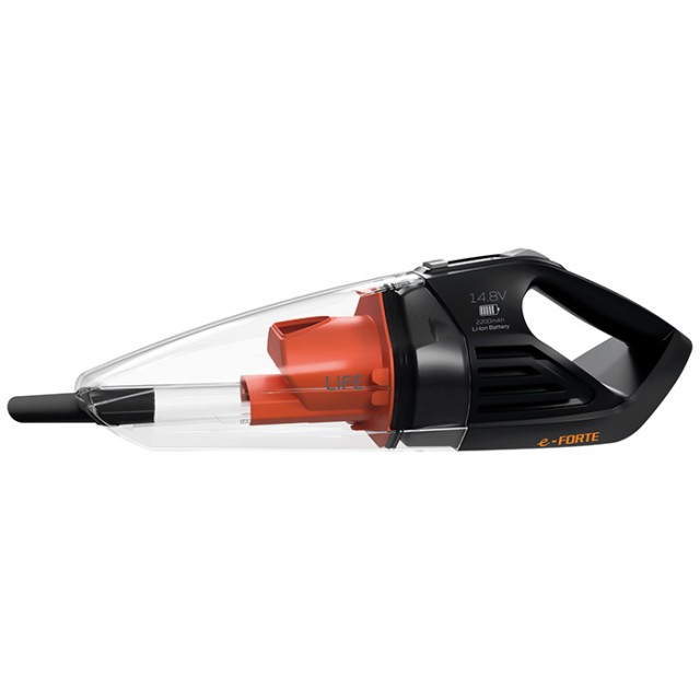 LIFE e-FORTE Επαναφορτιζόμενο σκουπάκι χειρός wet & dry 14.8V, με μπαταρία λιθίου 2200 mAh.
