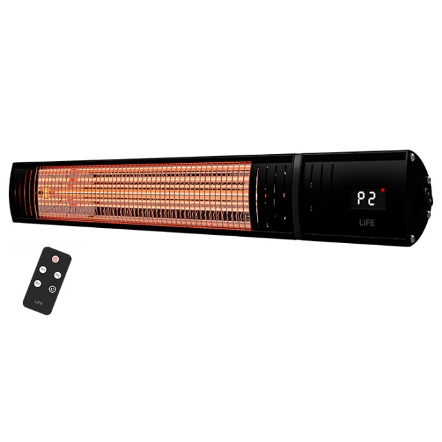 LIFE PROHEAT65 Επιτοίχια θερμάστρα επαγγελματικού τύπου μήκους 65cm, με λάμπα gold halogen tube και τηλεχειριστήριο, 2000W
