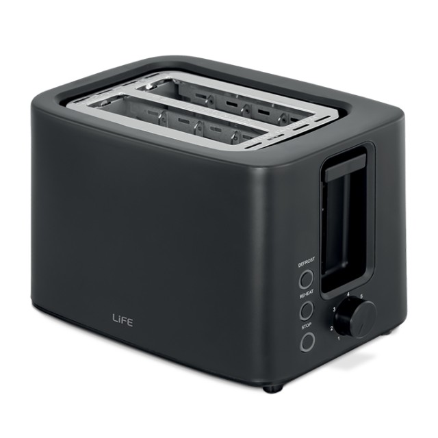 LiFE CRUNCHY Flat Black Series Αυτόματη φρυγανιέρα 2 θέσεων, 750W