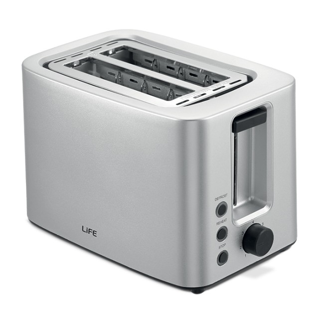 LiFE CRUNCHY Silver Matt Series Αυτόματη φρυγανιέρα 2 θέσεων, 750W