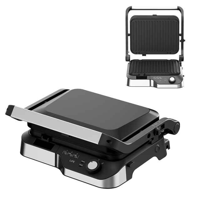 LIFE SIRLOIN Flat Black Series Ηλεκτρική γκριλιέρα με αποσπώμενες πλάκες, 2180W