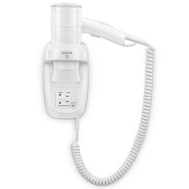 VALERA PREMIUM SMART 1600 SHAVER Σεσουάρ μαλλιών ξενοδοχειακού τύπου με υποδοχή τροφοδοσίας για ξυριστική μηχανή, 1600W.