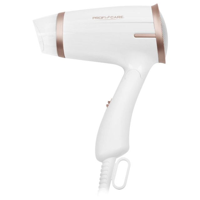 PROFI CARE PC-HT 3009 WHITE Σεσουάρ μαλλιών 1400W, με αναδιπλούμενη λαβή, σε λευκό/σαμπανί χρώμα.