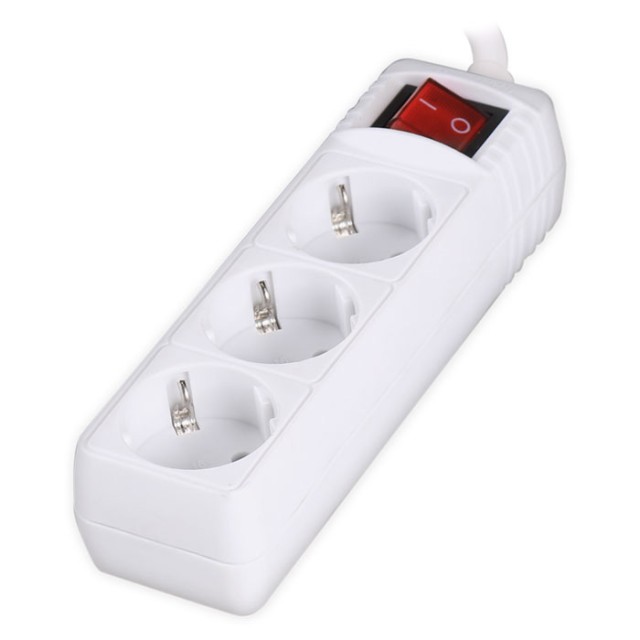 SONORA PSW301-3M ENCHUFE MÚLTIPLE 3 POSICIONES CON INTERRUPTOR 3m BLANCO