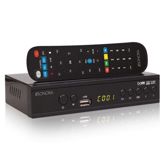 Decodificador digital SONORA DVB-T2 H265 + CONTROL REMOTO 2IN1