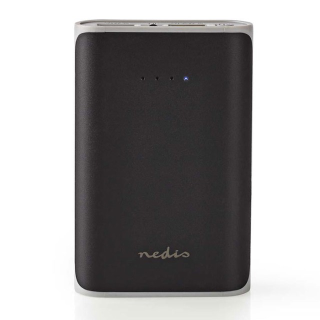 NEDIS UPBK7500BK Powerbank, 7500 mAh, 2-USB-A-Ausgänge 3.1A, Micro-USB-Eingang, B