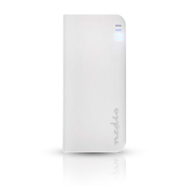 NEDIS UPBK4000WT Power Bank, 4000 mAh, uscita 1-USB-A 1.0A, ingresso Micro USB, Whi