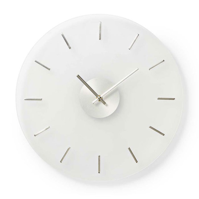 NEDIS CLWA005GL40 Circular Wall Clock, 40 cm Diameter, Elegant, Glass