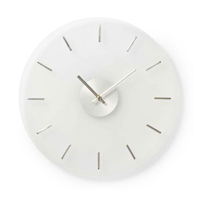 NEDIS CLWA005GL30 Circular Wall Clock, 30 cm Diameter, Elegant, Glass