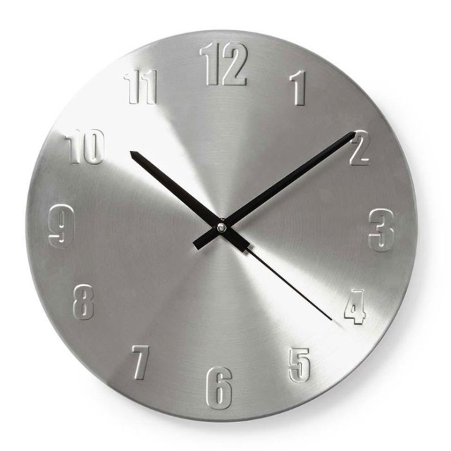 NEDIS CLWA009MT30 Circular Wall Clock, 30 cm Diameter, Aluminum