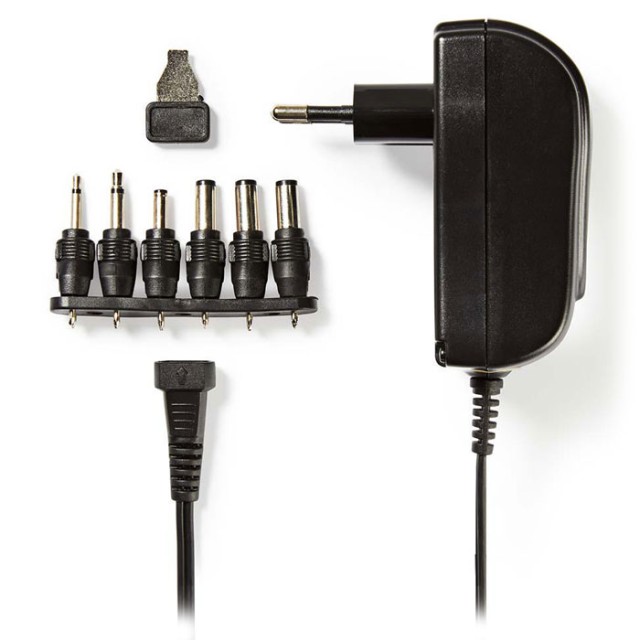 NEDIS ACPA002 Universal AC Power Adapter, 3 / 4.5 / 5/6 / 7.5 / 9/12 VDC, 1.5 A