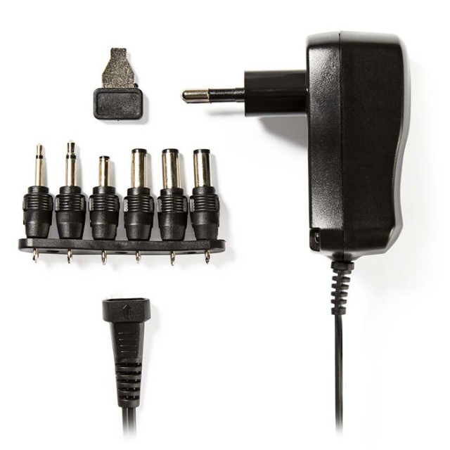 NEDIS ACPA006 Universal AC Power Adapter, 3 / 4.5 / 5/6 / 7.5 / 9/12 VDC, 0.6 A