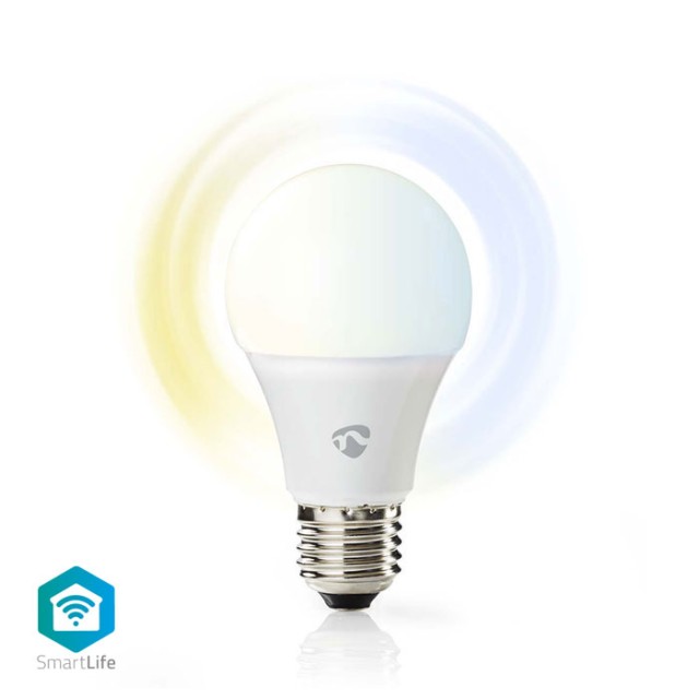 NEDIS WIFILW10WTE27 WiFi Smart LED Glühbirne, Warmes bis Kaltes Weiß, E27