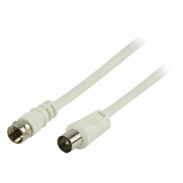 NEDIS CSGP41800WT30 Satellite & Antenna Cable, F Male - IEC (Coax) Male, 3m, White